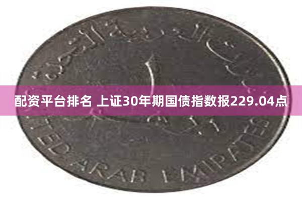 配资平台排名 上证30年期国债指数报229.04点