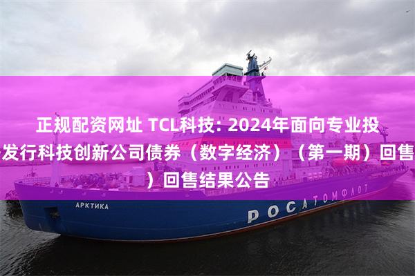 正规配资网址 TCL科技: 2024年面向专业投资者公开发行科技创新公司债券（数字经济）（第一期）回售结果公告