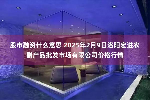 股市融资什么意思 2025年2月9日洛阳宏进农副产品批发市场有限公司价格行情